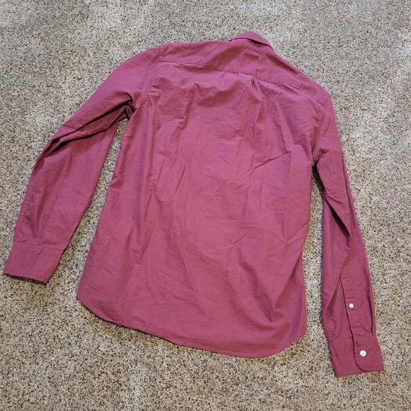 J. Crew Flex Oxford Mens Maroon Button Down Shirt Size Medium - Picture 4 of 5